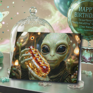 Alles Gute zum Geburtstag Lustiger Alien-Wortwit Karte