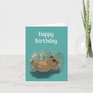 Alles Gute zum Geburtstag Lustiger Capybara chill Dankeskarte