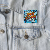 ALLES GUTE ZUM GEBURTSTAG Lustiger Retro-Comic Button (Beispiel)