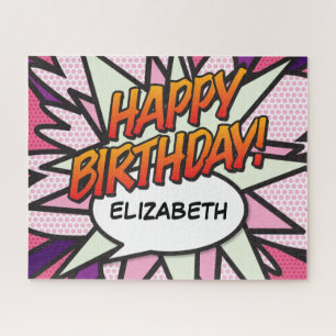 ALLES GUTE ZUM GEBURTSTAG Lustiger Retro-Comic-Sty Puzzle