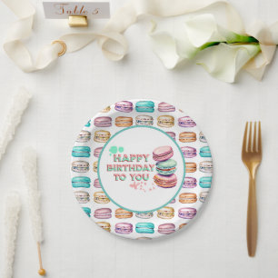 Alles Gute zum Geburtstag! Macaron Pappteller