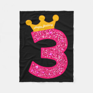 Alles Gute zum Geburtstag Mädchen 3. Party 3 Jahre Fleecedecke