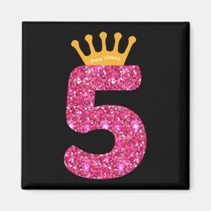 Alles Gute zum Geburtstag , Mädchen 5. Party 5 Jah Magnet