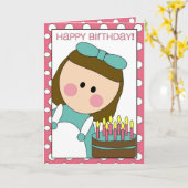 alles Gute zum Geburtstag (Mädchen) Karte (Gelbe Blume)