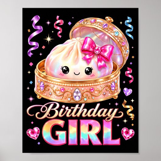 Alles Gute zum Geburtstag Mädchen kawaii Dumpling Poster (Vorne)