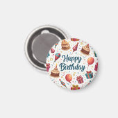 Alles Gute zum Geburtstag Magnet mit Balloons und (Vorderseite/Rückseite)