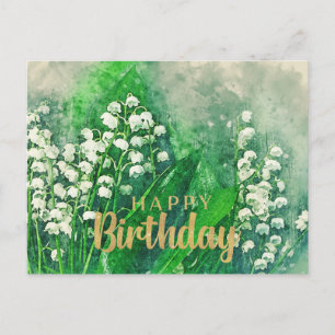 Alles Gute zum Geburtstag Maiglöckchen Blumen Postkarte