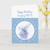 Alles Gute zum Geburtstag Mama Dragonfly & Lace Karte (Gelbe Blume)