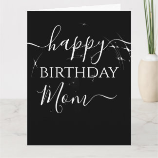Alles Gute zum Geburtstag Mama Sterne auf Schwarze Karte