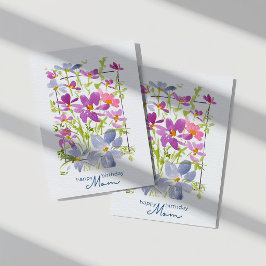 Alles Gute zum Geburtstag Mama Watercolor Wildflow Karte
