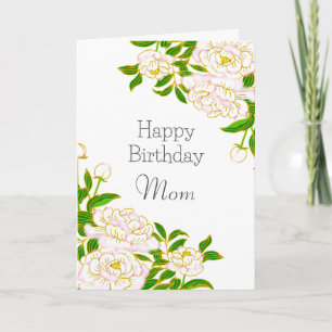 Alles Gute zum Geburtstag Mama Weiße Blume  Karte