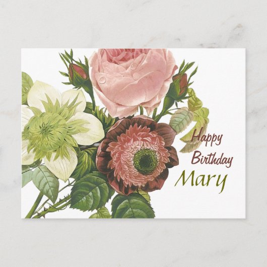 Alles Gute zum Geburtstag Mary CC0129 Postkarte (Vorderseite)