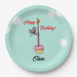 Alles Gute zum Geburtstag Maus mit Cupcake und Ker Pappteller