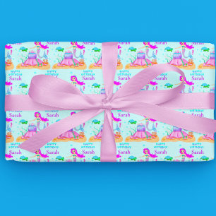 Alles Gute zum Geburtstag Meerjungfrau mit Meeress Geschenkpapier