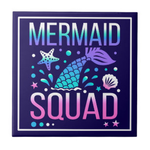Alles Gute zum Geburtstag Meerjungfrau-Squad Ozean Fliese