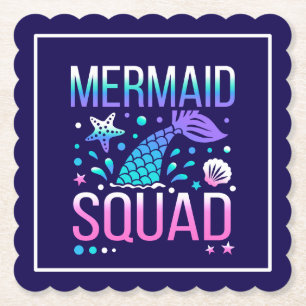 Alles Gute zum Geburtstag Meerjungfrau-Squad Ozean Untersetzer