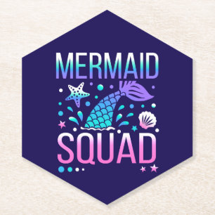 Alles Gute zum Geburtstag Meerjungfrau-Squad Ozean Untersetzer