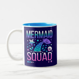 Alles Gute zum Geburtstag Meerjungfrau-Squad Ozean Zweifarbige Tasse