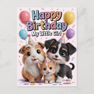 Alles Gute zum Geburtstag mein kleines Mädchen: Sü Postkarte