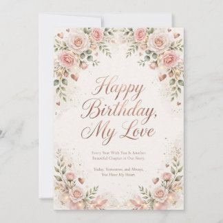 Alles Gute zum Geburtstag, meine Liebe, Romantisch Einladung