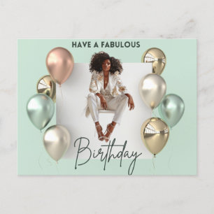 Alles Gute zum Geburtstag Melanin Sista Black Quee Postkarte