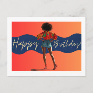 Alles Gute zum Geburtstag Melanin Sista Black Quee Postkarte