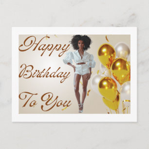 Alles Gute zum Geburtstag Melanin Sista Black Quee Postkarte