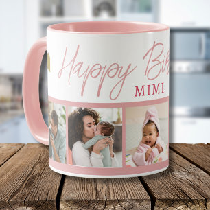 Alles Gute zum Geburtstag Mimi 5 Foto Collage Pink Tasse