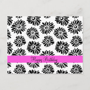 Alles Gute zum Geburtstag Minimalist Groovy Schwar Postkarte