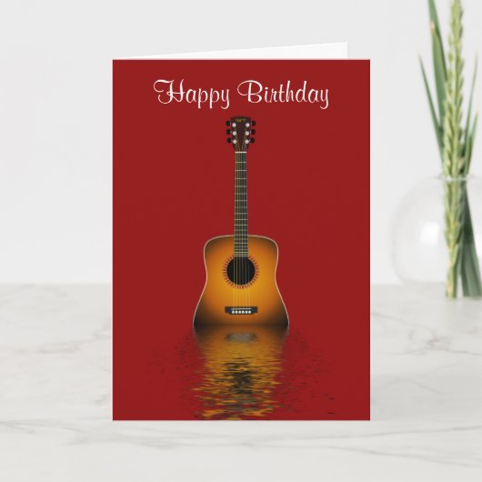 Alles Gute zum Geburtstag mit Akustikgitarre für Karte (Vorderseite)