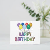 Alles Gute zum Geburtstag mit Ballon Postkarte (Stehend Vorderseite)