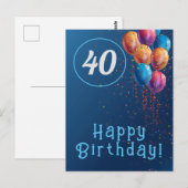 Alles Gute zum Geburtstag mit Ballons und Konfetti Postkarte (Vorne/Hinten)