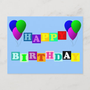 Alles Gute zum Geburtstag mit Ballons von Shirley Postkarte