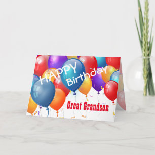 Alles Gute zum Geburtstag mit Balloons GREAT GRAND Karte
