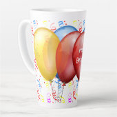 Alles Gute zum Geburtstag mit Balloons Latte Tasse (Linke Ecke)