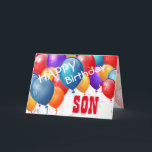 Alles Gute zum Geburtstag mit Balloons SON A01 Karte<br><div class="desc">Alles Gute zum Geburtstag mit farbenfrohen Balloons SON A01. Dieses festliche Design mit seinen bunten Ballons, die Sie mit einem Geburtstag, Namen und Stimmung personalisieren können, macht aus einer einmaligen Geburtstagskarte einen ganz besonderen SON. Text ist anpassbar. Sie können für jedes Jahr Geburtstag, einschließlich 1. 2. 3. 4. 6. 7....</div>