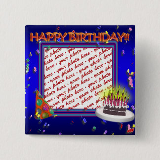 Alles Gute zum Geburtstag mit Confetti Foto Frame Button