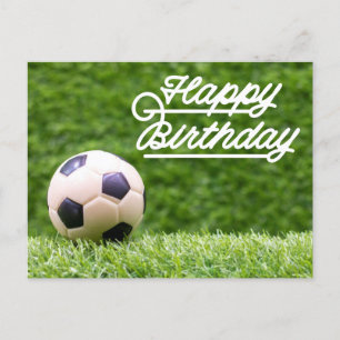 Alles Gute zum Geburtstag mit dem Ball auf der grü Postkarte
