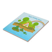 Alles Gute zum Geburtstag mit den Fröschen Fliese (Seite)