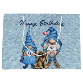 Alles Gute zum Geburtstag mit Denim Gnomes Große Geschenktüte