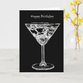 Alles Gute zum Geburtstag mit einem Martini Karte (Gelbe Blume)