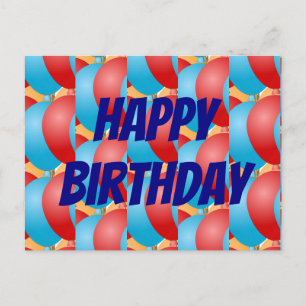 Alles Gute zum Geburtstag mit farbenfrohen Balloon Postkarte