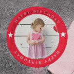 Alles Gute zum Geburtstag mit Foto Pappteller<br><div class="desc">Feiern Sie Ihren besonderen Tag stilvoll mit unseren personalisierbaren Papiertüchern "Happy Birthday with Foto"! Diese Teller sind perfekt, um Ihrer Geburtstagsparty eine persönliche Note zu verleihen. Laden Sie einfach Ihr Lieblingsfoto hoch und wir erstellen Ihnen ein einzigartiges und unvergessliches Design. Diese Platten aus hochwertigem, robustem Papier sind nicht nur optisch...</div>