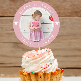 Alles Gute zum Geburtstag mit Foto Runder Aufkleber