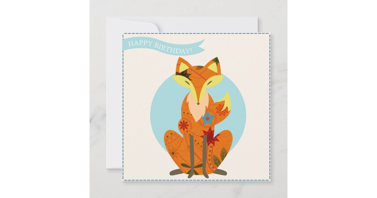 Alles Gute zum Geburtstag mit Fuchs Karte Zazzle.de