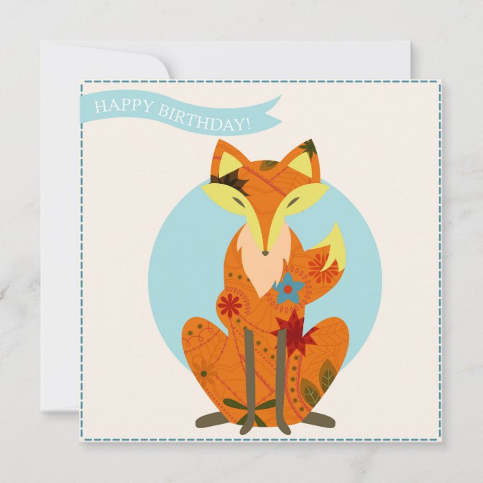 Alles Gute zum Geburtstag mit Fuchs Karte Zazzle.de