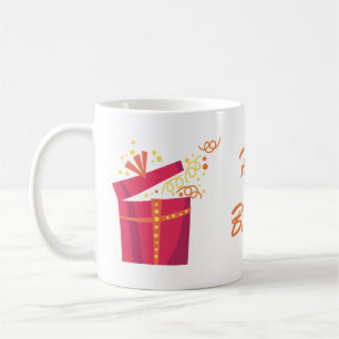 Alles Gute zum Geburtstag mit Geschenk und Blume Kaffeetasse
