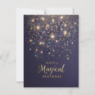 "Alles Gute zum Geburtstag" mit Glitter und Sterne Postkarte