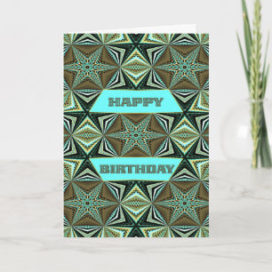 Alles Gute zum Geburtstag mit grünem abstraktem De Karte