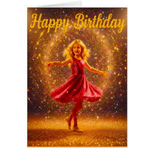 Alles Gute zum Geburtstag mit jungem tanzenden Mäd